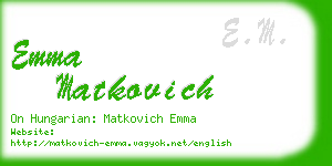 emma matkovich business card